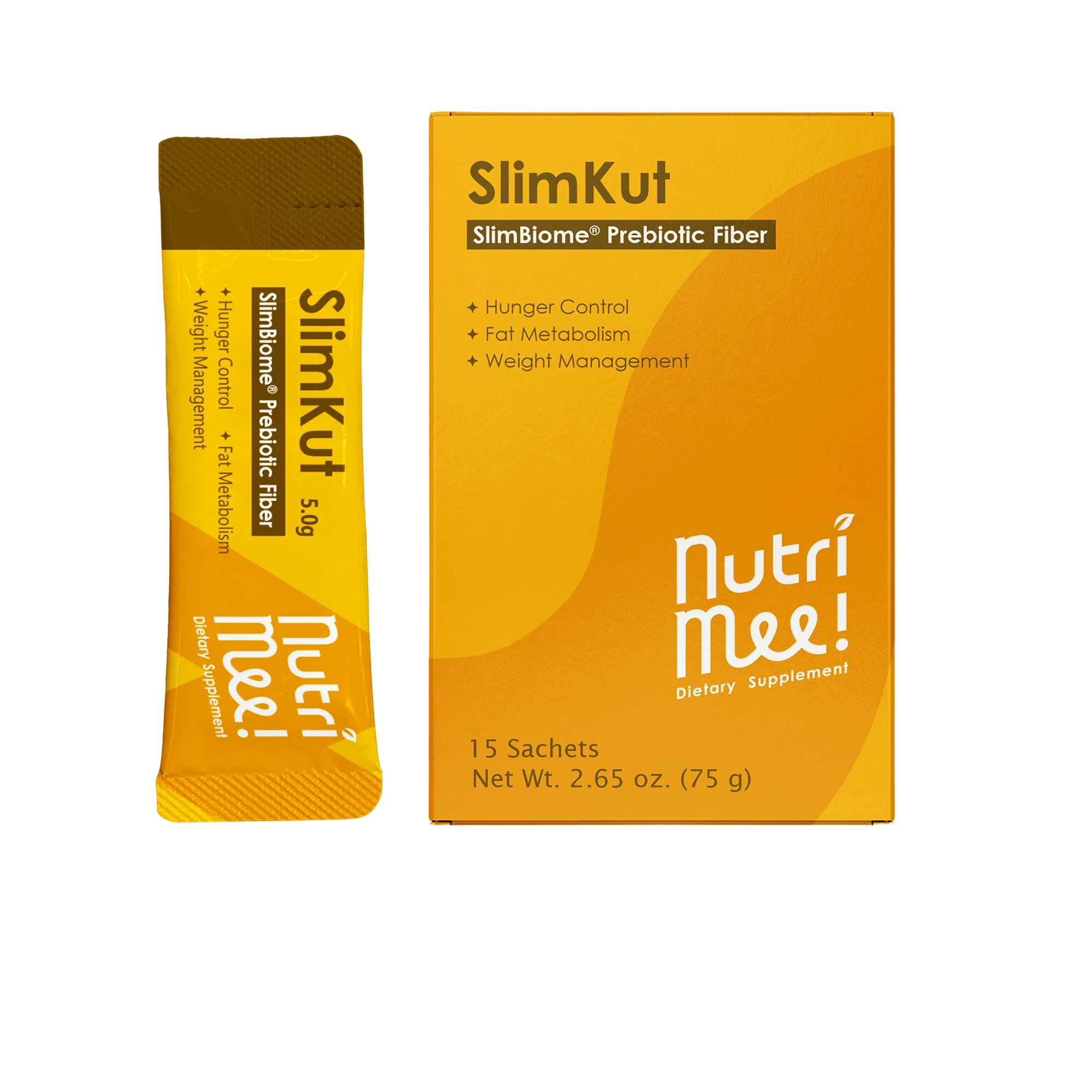 SlimKut prebiotic fiber drink mix box and sachet